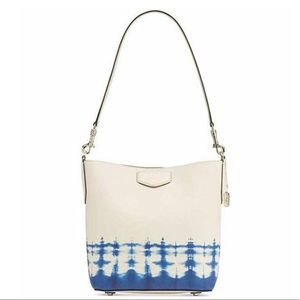 SOLD NWT DKNY Leather Blue White Tie-Dye Sullivan